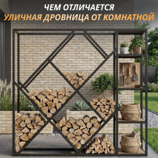 Чем отличается уличная дровница от комнатной