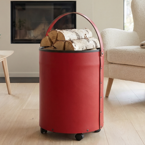 Дровница ведро для камина на колесах Comex 50.040R, Италия