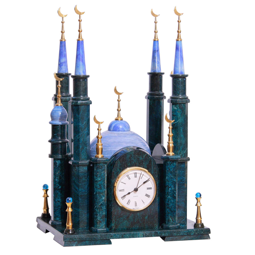 Часы "Мечеть" большая змеевик 003184