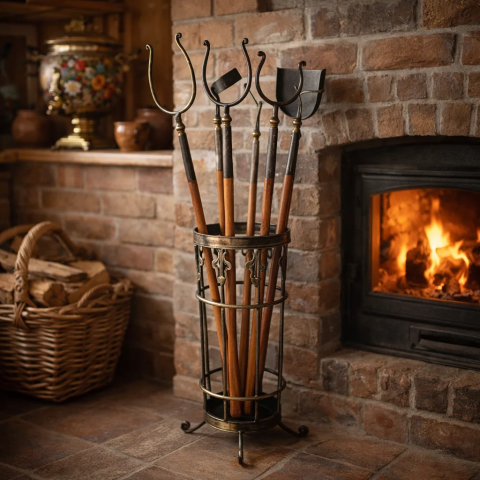 Кованый набор для русской печи из 7 предметов SafaMaster KN909