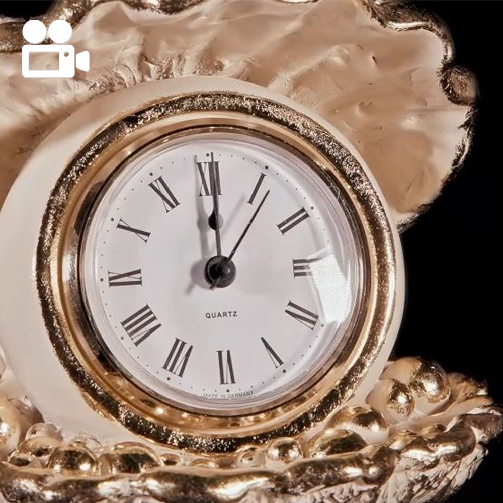  Часы настольные камень Акойя Айвори (розовый литьевой мрамор)