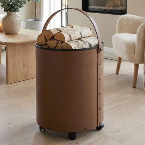 Дровница для камина в стиле лофт ведро на колесиках  Comex 50.040M, Италия