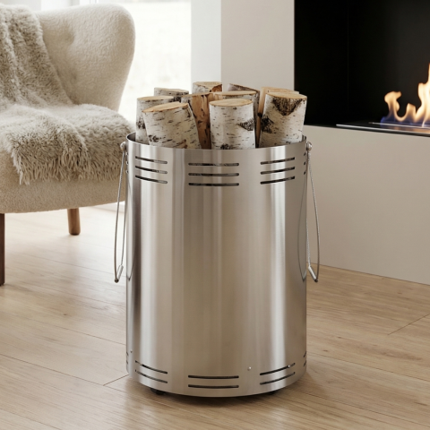 Дровница ведро для камина из металла Comex 90.100 лофт, Италия