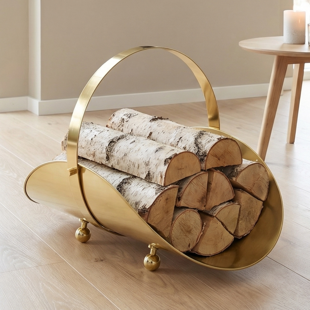 Дровница для камина из металла Comex 10.049/1, Италия(латунь)