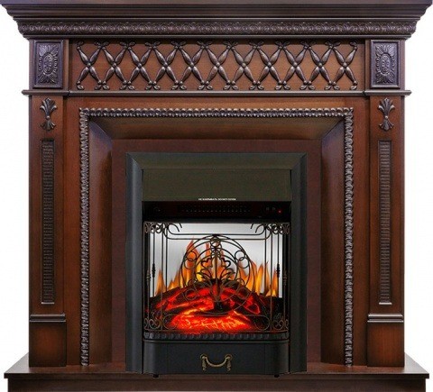 Royal Flame Каминокомплект Alexandria - махагон коричневый антик с очагом Majestic FX M Black
