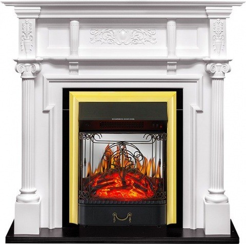 Royal Flame Каминокомплект Oxford - Белый с очагом Majestic FX M Brass