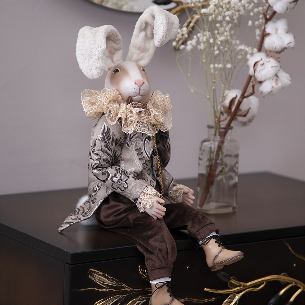 Коллекционная интерьерная кукла ручной работы Братец Кролик Браун
