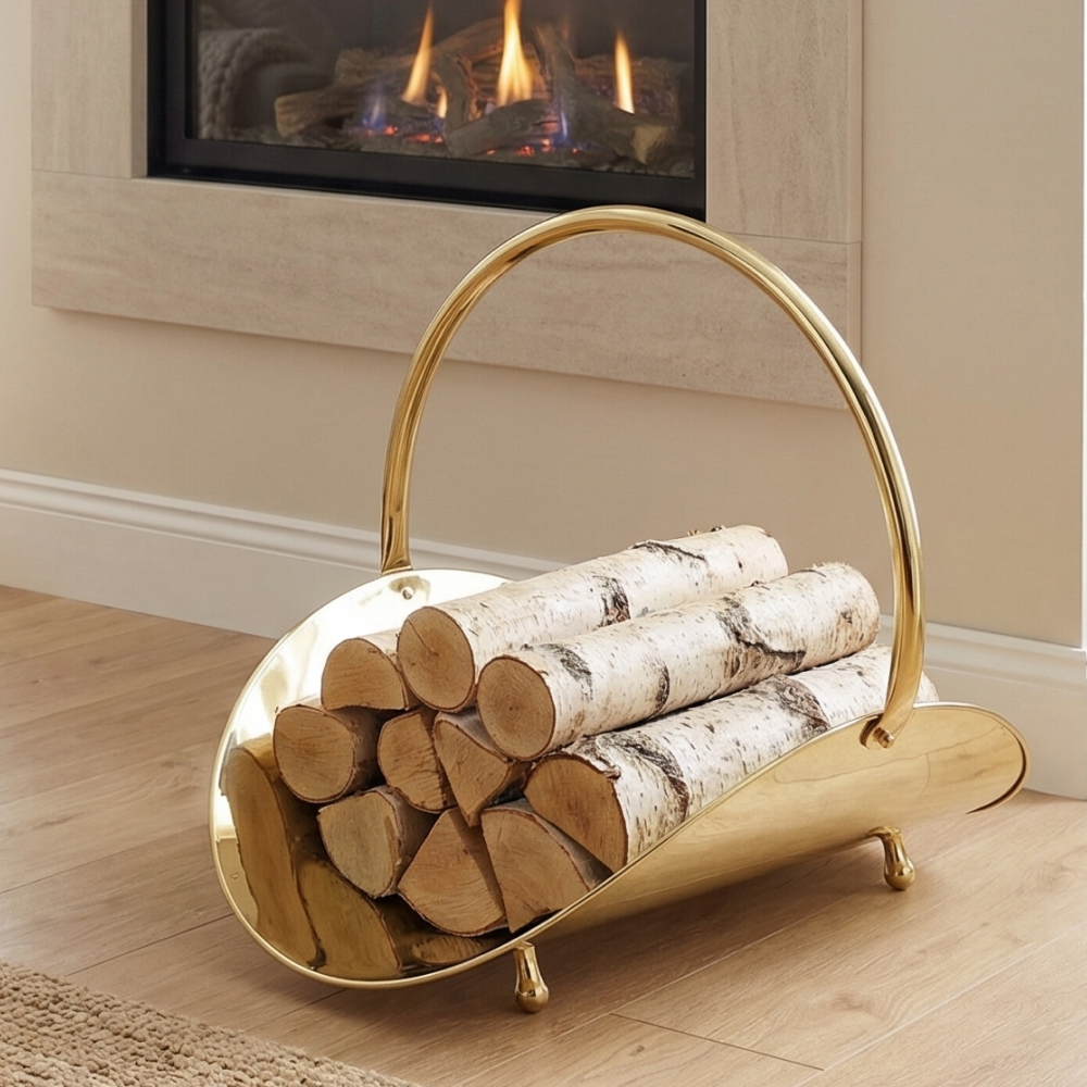 Дровница для камина/печи из латуни Stilars 01693, Италия