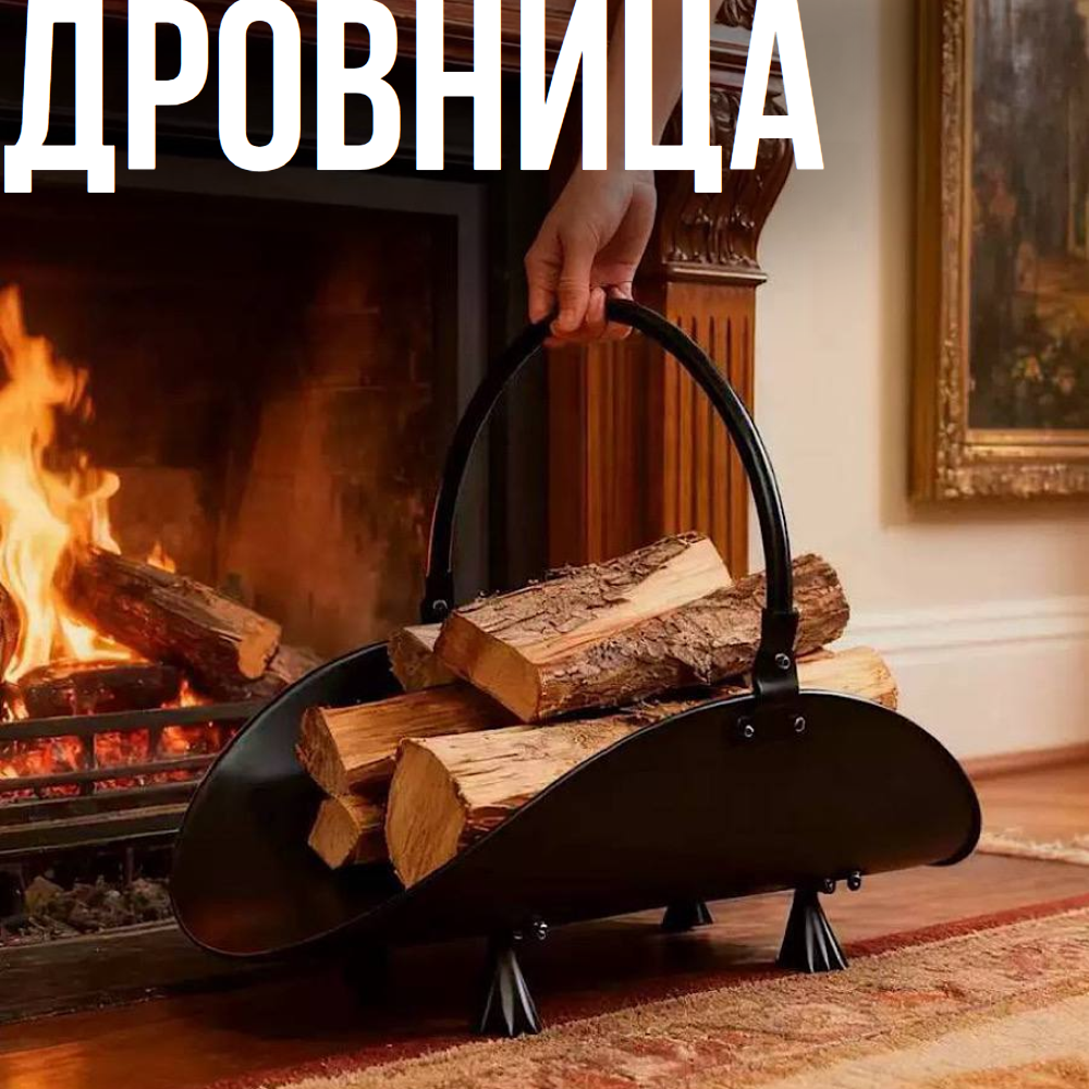 Дровница переноска для камина/печи из металла для дачи и частного дома SafaMaster D-01