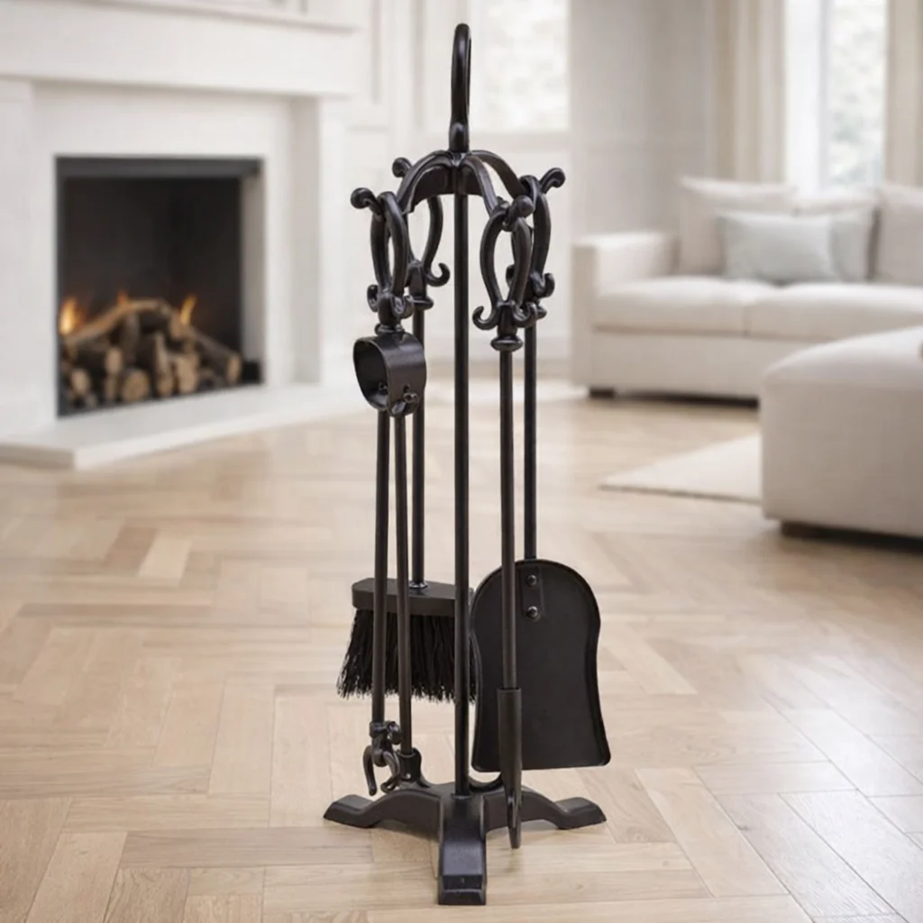 Каминный набор 4 предмета, аксессуары для камина15016BK