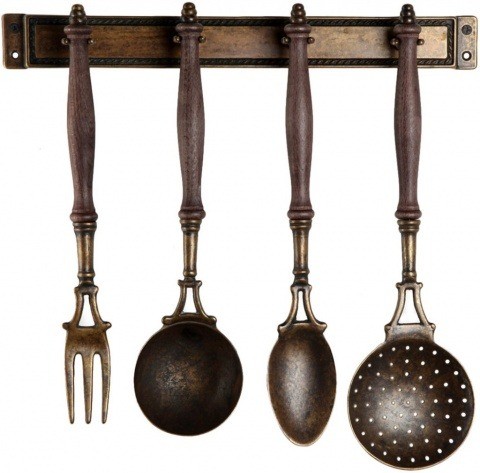 Аксессуары для кухни на подставке (половник, шумовка, ложка, вилка) 130415