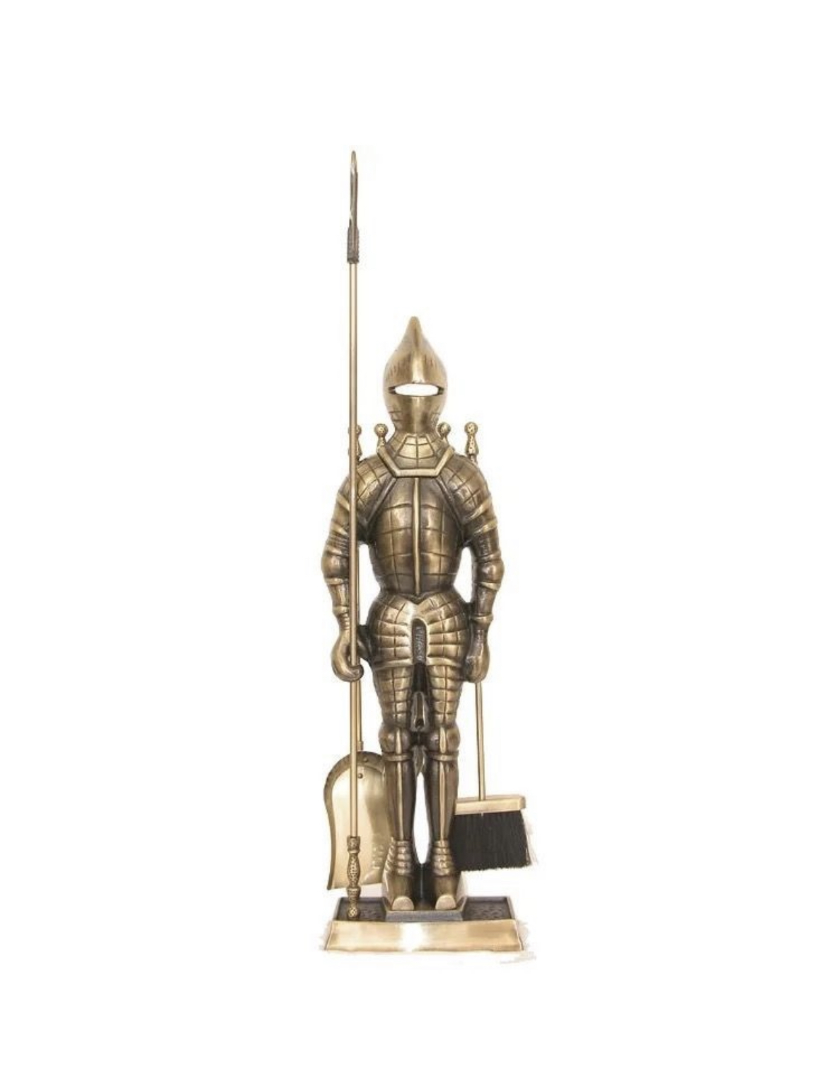 Каминный набор "Рыцарь большой с аксессуарами для камина" D98051AB, 4 предмета, 110 см, античное золото/черный