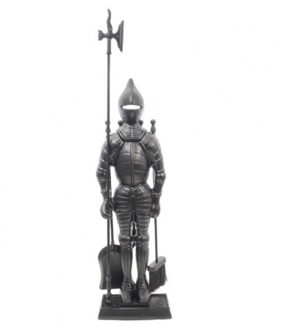 Каминный набор "Рыцарь большой с аксессуарами для камина" D98051BK (4 предмета) черный