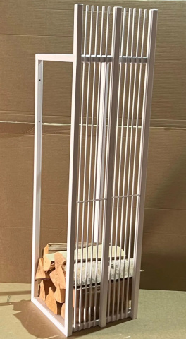 Дровница из металла для печи, камина, бани лофт белая Safamaster D792W - 2