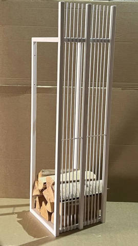 Дровница из металла для печи, камина, бани лофт белая Safamaster D792W - 3