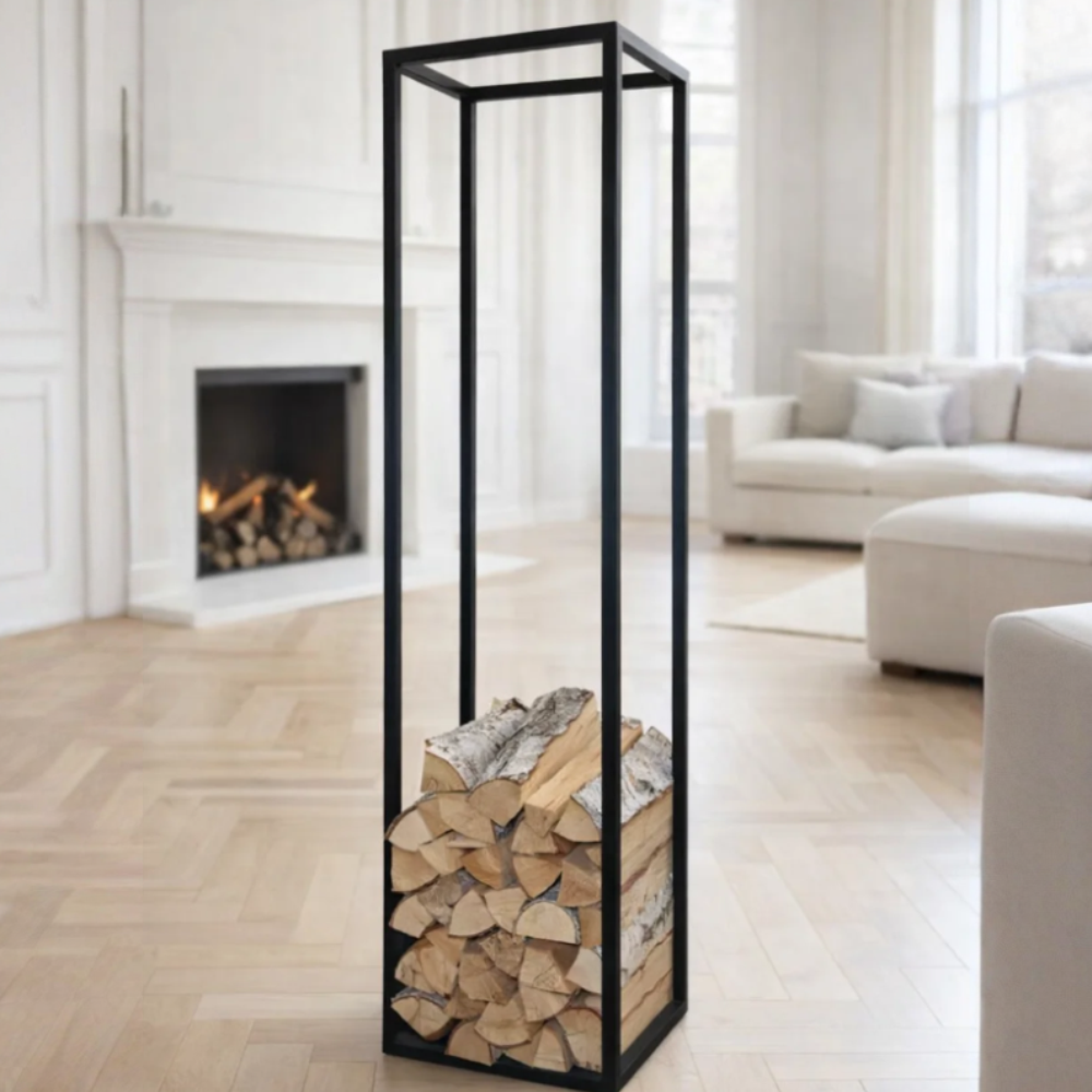 Дровница из металла для камина, бани, печи(стеллаж для дров) D771BK
