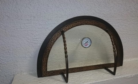 Дверца для камина/печи кованая с огнеупорным стеклом и термометром