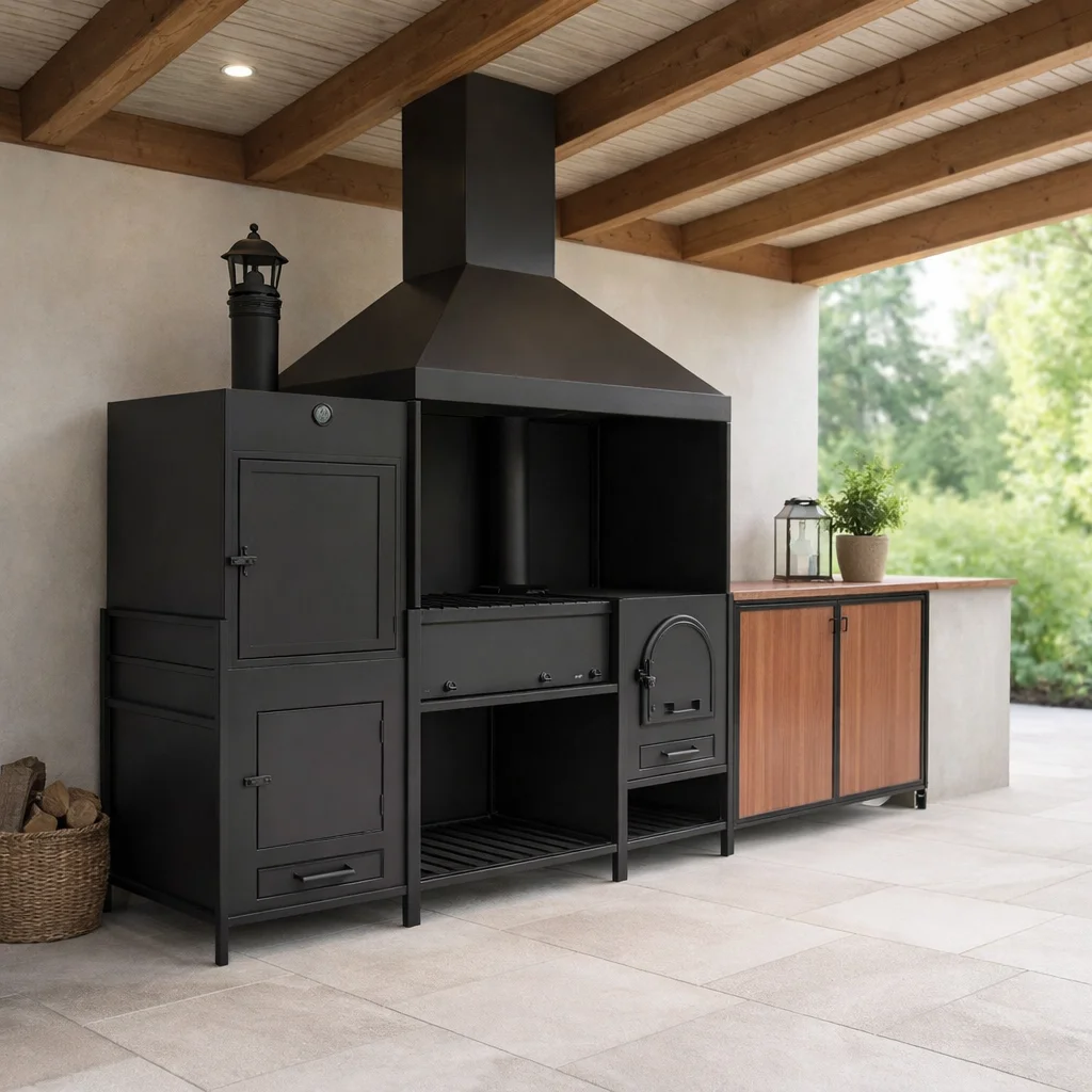 Мангальная зона лофт из металла (мангальный комплекс 35)