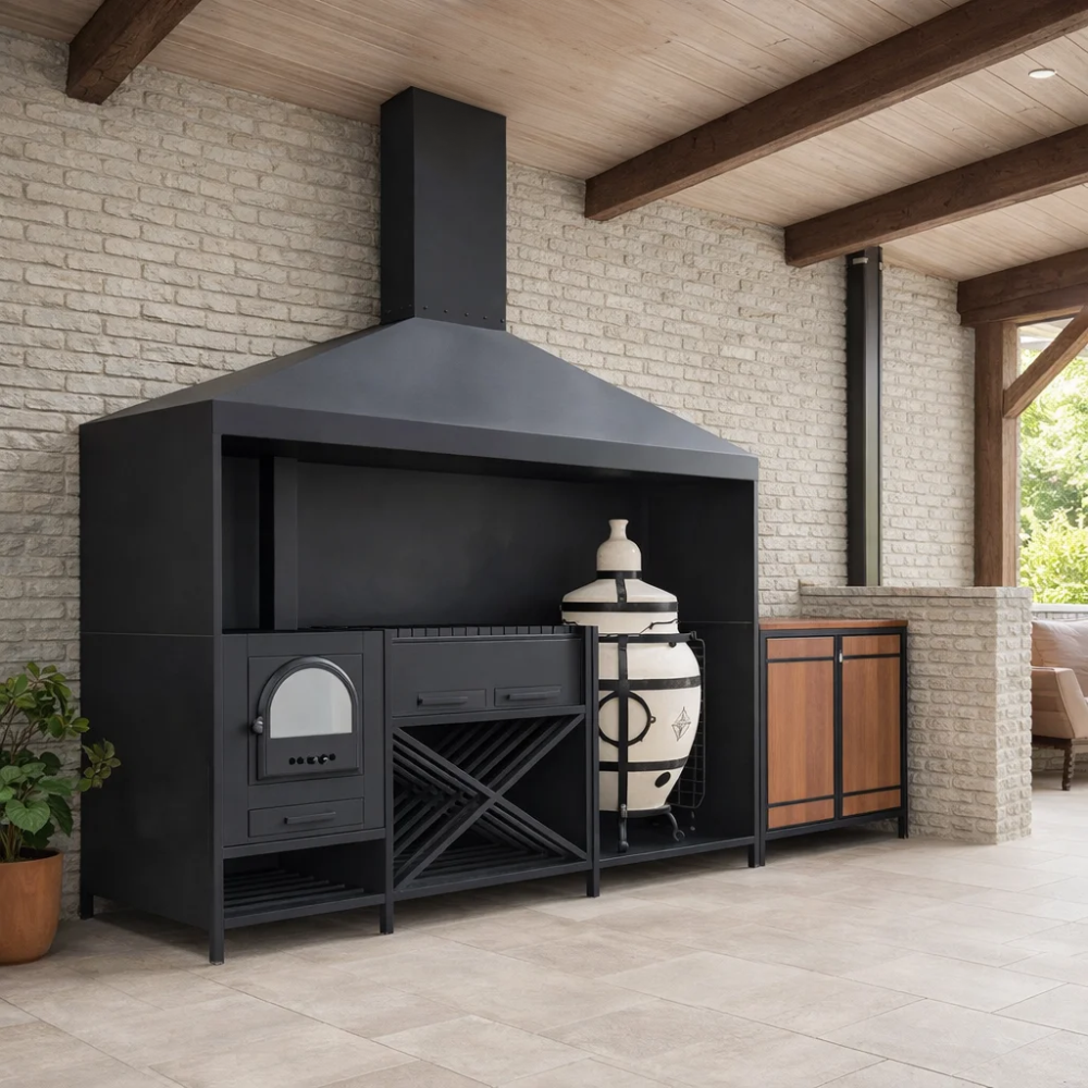 Мангальная зона лофт из металла(мангальный комплекс 34)