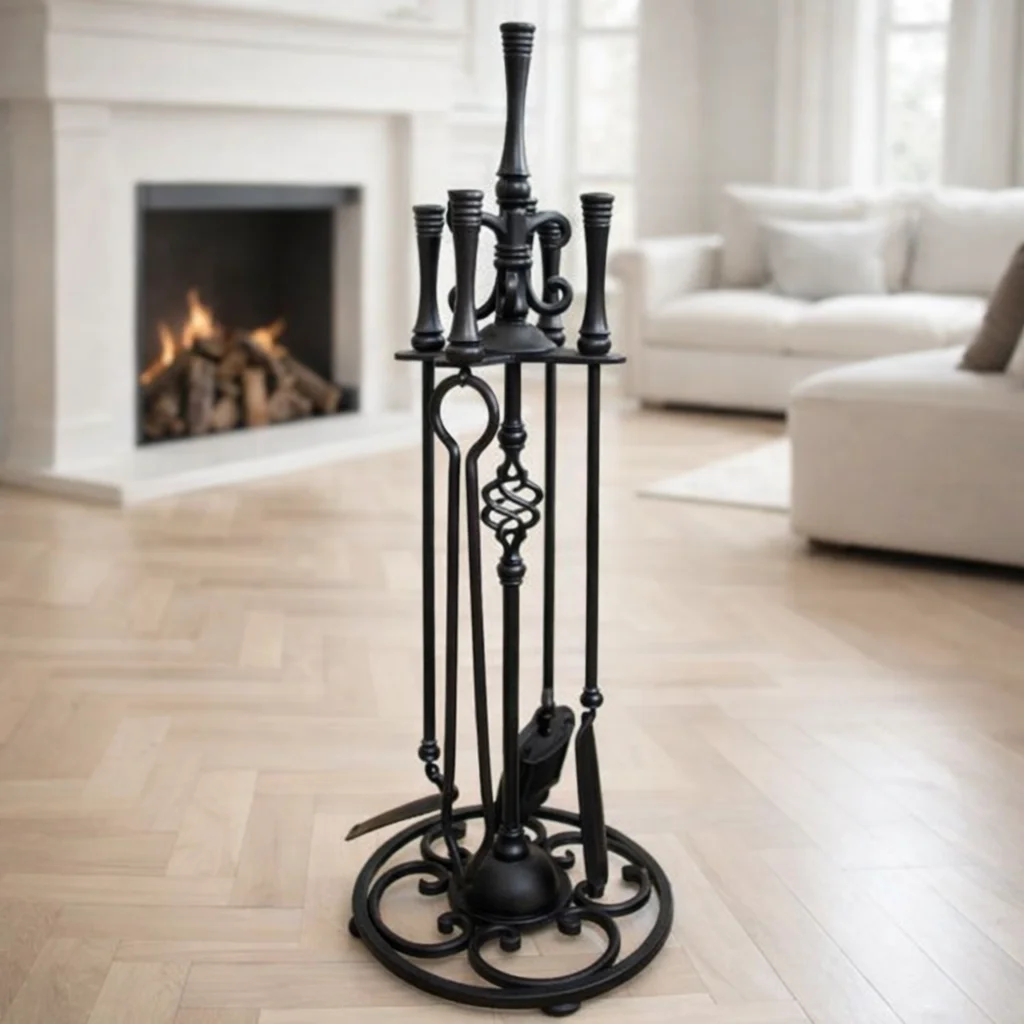 Набор для камина кованый из 4 предметов черный: SafaMaster KN700