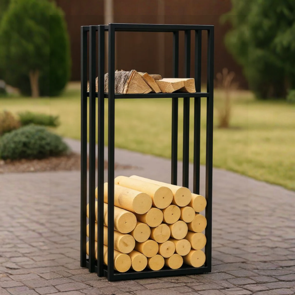 Дровница для камина лофт из металла D791BK-110 см