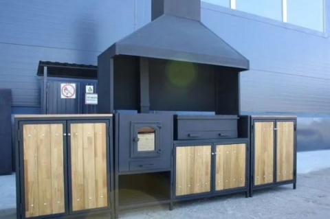 Модульная летняя улчная кухня для дачи и дома  с мангальный зоной
