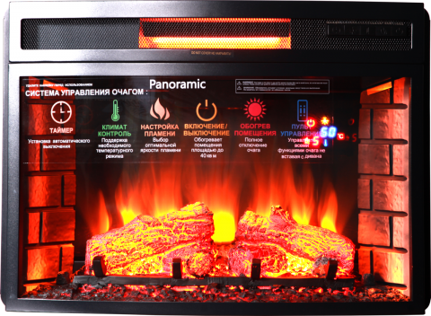 Электрический очаг Inter Flame Panoramic™ 25 LED FX QuartZ