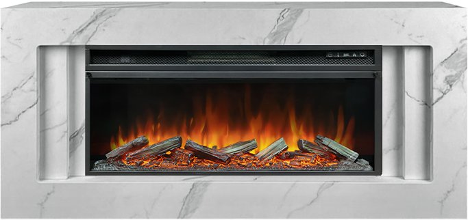 Royal Flame Каминокомплект Line 42 SFT White Marble - Белый мрамор с очагом Vision 42 LOG LED