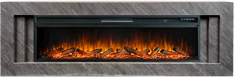 Royal Flame Каминокомплект Line 60 Concrete - Серый бетон с очагом Vision 60 LOG LED
