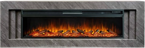 Royal Flame Каминокомплект Line 60 Concrete (Разборный) - Серый бетон с очагом Vision 60 LOG LED
