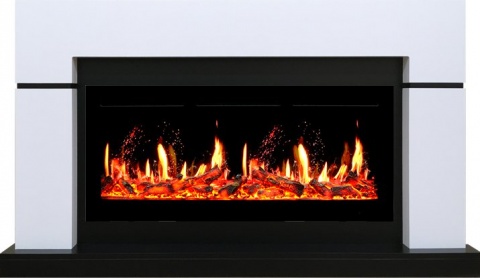 Royal Flame Каминокомплект Lindos - Белый с черным (Ширина 1470мм) с очагом 5D V-ART 40