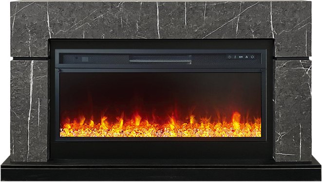 Royal Flame Каминокомплект Lindos 42 SFT - Серый мрамор (Ширина 1470мм) с очагом Vision 42 LED
