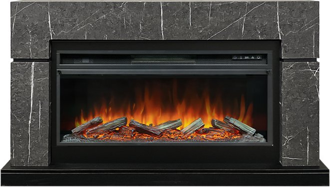 Royal Flame Каминокомплект Lindos 42 SFT - Серый мрамор (Ширина 1470мм) с очагом Vision 42 LOG LED