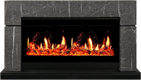 Royal Flame Каминокомплект Lindos 42 SFT - Серый мрамор (Ширина 1470мм) с очагом 5D V-ART 40