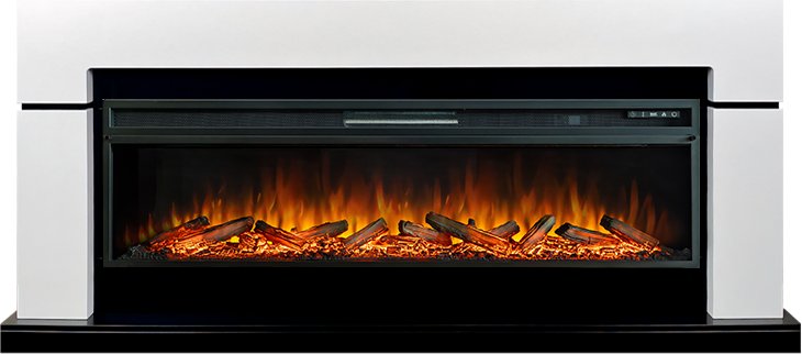 Royal Flame Каминокомплект Lindos 60 - Белый с черным с очагом Vision 60 LOG LED