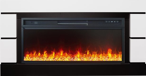 Royal Flame Каминокомплект Modern - Белый с черным (Глубина 300 мм) с очагом Vision 42 LED