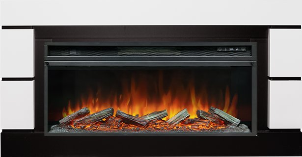 Royal Flame Каминокомплект Modern 42 - Белый с черным (Ширина 1395 мм) с очагом Vision 42 LOG LED