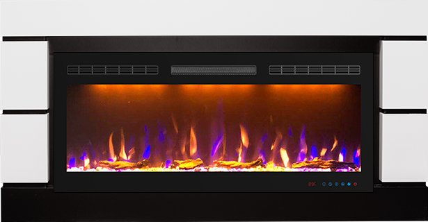 Royal Flame Каминокомплект Modern 42 - Белый с черным (Ширина 1395 мм) с очагом Crystal 40 RF
