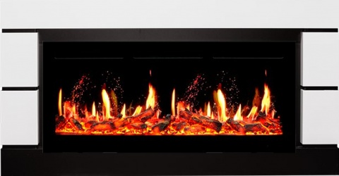Royal Flame Каминокомплект Modern 42 - Белый с черным (Ширина 1395 мм) с очагом 5D V-ART 40