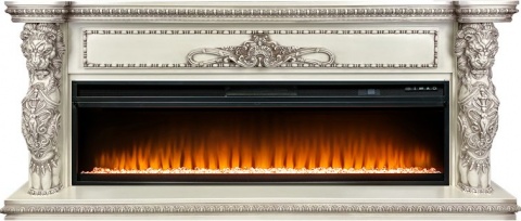 Royal Flame Каминокомплект Windsor 60 - Слоновая кость с темной патиной с очагом Vision 60 LED