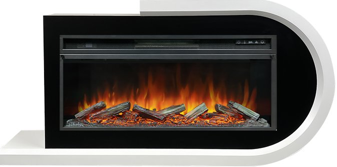 Royal Flame Каминокомплект Basel R - Белый с черным с очагом Vision 42 LOG LED