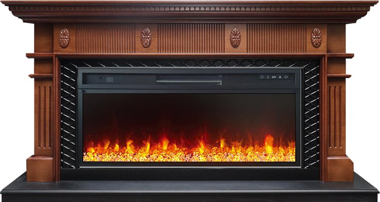 Royal Flame Каминокомплект Carlyle - Орех с черным с очагом Vision 42 LED