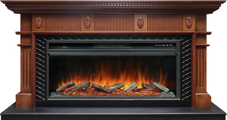 Royal Flame Каминокомплект Carlyle - Орех с черным с очагом Vision 42 LOG LED