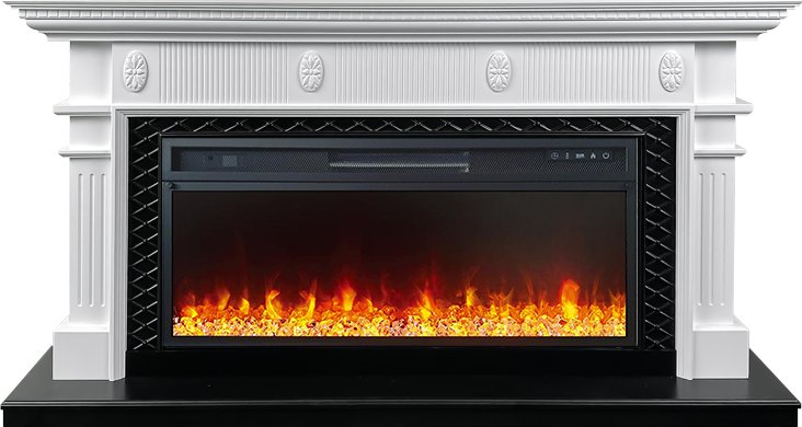 Royal Flame Каминокомплект Carlyle - Белый с черным с очагом Vision 42 LED