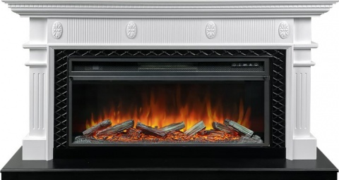 Royal Flame Каминокомплект Carlyle - Белый с черным с очагом Vision 42 LOG LED