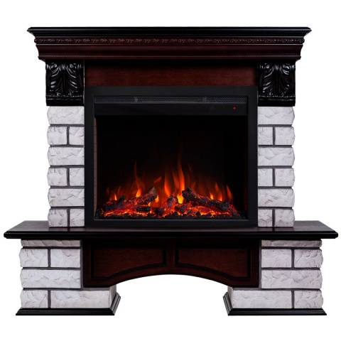 Электрокамин RealFlame Country Lux Rock 25/25,5 AO с очагом Saphir 25,5, 6 цветов пламени