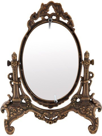 Зеркало в прихожую настенное для ванной, гостиной, зала в цвете бронза "Луи XVI" 130601(состаренная латунь)