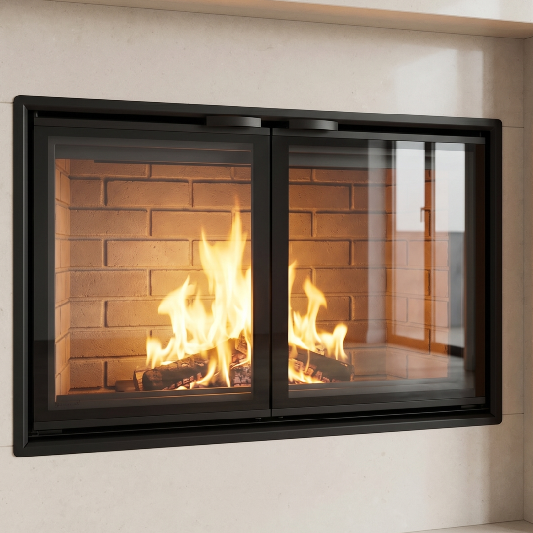  Каминные дверцы двустворчатая стеклокерамика «Robax»Safamaster 10