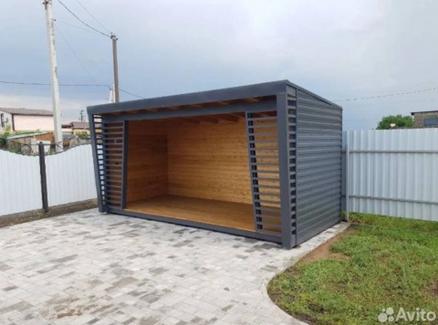 Современная беседка под ключ для дачи или загородного участка S560