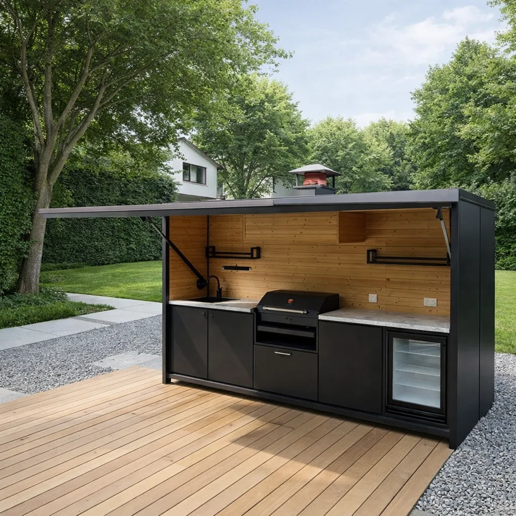 Мангальная зона под крышей